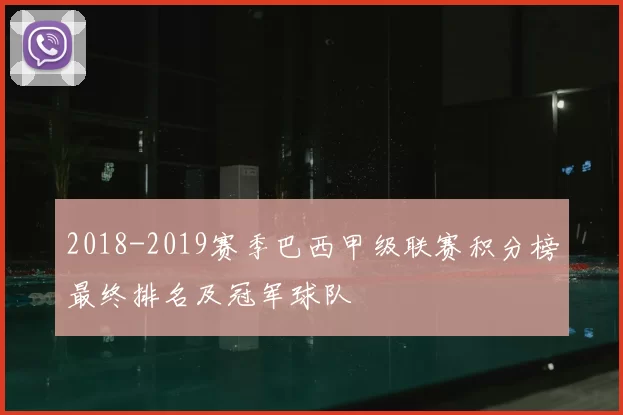 2018-2019赛季巴西甲级联赛积分榜最终排名及冠军球队
